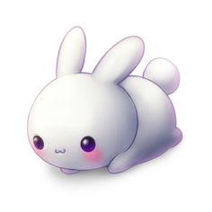 a cute little white bunny laying on its back with eyes wide open and pink cheeks