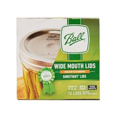 ball wide mouth lided jars with lids, 12 - ounces pack of 6