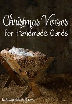 christmas verses for handmade cards with a baby jesus in the manger scene