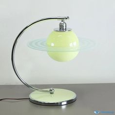 a lamp that is on top of a table