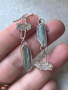 Beach Stone and Raw Aquamarine Earrings – Stefanie Sheehan Rough Stone Jewelry, Rough Gemstone Jewelry, Rock Earrings, Beach Stones Jewelry, Pyrite Pendant, Raw Stone Earring, Raw Stone Jewelry, Raw Aquamarine, Pendant Ideas