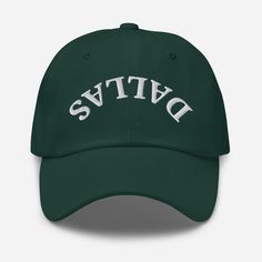 Dad hats aren't just for dads. This one's got a low profile with an adjustable strap and curved visor. * 100% chino cotton twill * Green Camo color is 35% chino cotton twill, 65% polyester * Unstructured, 6-panel, low-profile * 6 embroidered eyelets * 3 ⅛" (7.6 cm) crown * Adjustable strap with antique buckle * Blank product sourced from Vietnam or Bangladesh This product is made especially for you as soon as you place an order, which is why it takes us a bit longer to deliver it to you. Making Baseball Season Dad Hat With Letter Print, Dallas Hat, Rose Shop, Embroidered Hat, Camo Colors, Golden Rose, Dallas Mavericks, Embroidered Hats, Green Camo