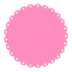 a pink circle with white dots on it