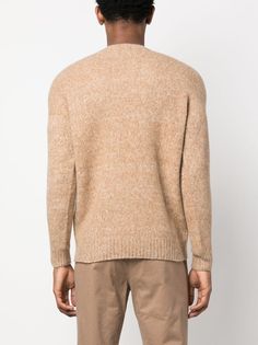 crew-neck lambs-wool jumper from DRUMOHR featuring light beige, lambs wool, knitted construction, ribbed-knit edge, crew neck, long sleeves and straight hem. This item is in size 50 and the color is Beige Beige Merino Wool Sweater With Ribbed Collar, Beige Merino Wool Sweater With Ribbed Cuffs, Beige Crew Neck Sweater With Ribbed Collar, Cream Merino Wool Sweater With Crew Neck, Cream Crew Neck Cardigan With Ribbed Cuffs, Wool Cardigan With Ribbed Collar And Crew Neck, Knit Edge, Wool Jumper, Sweaters Online