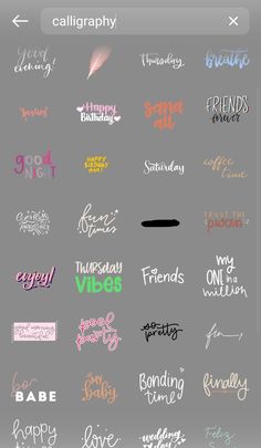 IG story gif giphy social media Facebook FB emoji trending post status Instagram Facebook creative ideas words beautiful cursive script photo Insta Hacks, Sticker Inspo, Instagram Font