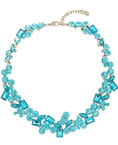 This exquisite Teal Collar Necklace is the perfect piece to light up your wardrobe. Crafted from shimmering glass crystals, this light-weight and secure necklace adds a subtle yet powerful burst of color to any look. Its teal hue is sure to turn heads, ensuring you make a statement every day. Weight: 1.6 oz (45.4 g) Maddie Hatter, Teal Jewelry, Teal Necklace, Burst Of Color, Statement Collar Necklace, Pretty Jewelry, Jewelry Lookbook, Pretty Jewellery, Collar Necklace