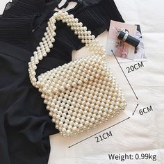 Women's Pearl Crossbody Bag - Wnkrs Summer Shoulder Bag With Pearl Handle, Summer Fashion Accessory Pouch Bag, Summer Fashion Pouch Bag, White Satchel Bag With Pearl Handle, White Satchel With Pearl Handle, Summer Pouch Bags, Tote Bag With Pearl Handle, Summer Fashion Pouch Shoulder Bag, Summer Shoulder Bag With Pearl Handle And Pouch Shape