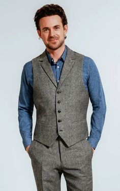 Dobell Light Grey Donegal Tweed Waistcoat with Notch Lapel Wing Collar Shirt, Black Tie Tuxedo, Boys Waistcoat, Tweed Overcoat, Wedding Waistcoats, Harris Tweed Jacket, Burgundy Tuxedo, Donegal Tweed, Double Breasted Waistcoat