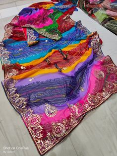 Indian Handmade Gotta Patti Work Saree, Unique Design Work Saree This is multicolor georgette fabric saree which have handmade gotta patti work on all over saree with blouse  sleeves. This is include in Indian Traditional Saree (Jaipur Rajasthan). Item: Handmade Gotta Patti Bandhej Saree Fabric: Georgette Blouse: Handmade Gotta Patti (Unstitch) Multicolor Pre-draped Saree For Eid, Semi-stitched Multicolor Lehenga With Sheer Dupatta, Festive Multicolor Chanderi Pre-draped Saree, Bollywood Style Multicolor Pre-draped Saree For Navratri, Bollywood Multicolor Pre-draped Saree For Navratri, Festive Multicolor Unstitched Pre-draped Saree, Festive Multicolor Pre-draped Saree With Unstitched Blouse, Multicolor Chanderi Pre-draped Saree With Zari Work, Traditional Multicolor Pre-draped Chanderi Saree