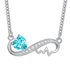 PRICES MAY VARY. Title: White Gold Sterling Silver Blue Infinity Heartbeat Necklace for Women with December Birthstone. Product Type: Departments > Women > Jewelry > Necklaces > Pendant Necklaces Infinity Jewelry For Best Friend Valentine's Day Gift, Blue Jewelry For Best Friend Gift On Mother's Day, Infinity Necklace For Birthday Or Valentine's Day, Blue Heart-shaped Necklace For Birthday, Blue Jewelry For Birthday And Valentine's Day, Adjustable Heart-shaped Necklace For Birthday Gift, Adjustable Heart Necklace For Birthday Gift, Valentine's Day Birthstone Necklace For Best Friend, Mother Days