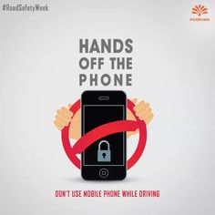 a cell phone with the text hands off the phone don't use mobile while driving