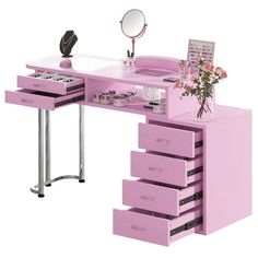 Multifunctional DesignTABU nail table has abundant storage space and is versatile. It can not only be used as a nail table, but also as a sturdy desk, desk, computer desk, art table, etc., suitable for nail salon, beauty salon, office and many other occasions. The nail table uses non-slip corners on the bottom, which is suitable for most floors and more stable. Spacious Storage SpaceTABU manicure nail table has a double side design with 1 spacious table top, equipped with 1 open storage space, 2 Nail Tech Table Ideas, Nail Tech Organization Ideas, Home Nail Salon Ideas Small Spaces, Home Nail Salon Ideas, Nail Organization, Nail Room Ideas, Salon Office, Tech Room, Rolling Makeup Case