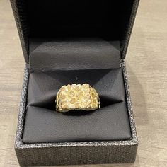 Brand New Mens 10k Real Gold Square Nugget Ring Sold : 1 Piece Available 1 Pieces Dimension : 14 Mm X 14mm Stamped : 10k Weight : 3.3 Grams Gift Box Included Mens Gold Nugget Ring, Yellow Gold Nugget Signet Ring Gift, Yellow Gold Nugget Signet Ring, Yellow Gold Nugget Cluster Ring For Anniversary, Yellow Gold Nugget Diamond Ring As Gift, Gold Nugget Signet Ring Stamped 14k, Formal 14k Gold Nugget Signet Ring, 14k Gold Nugget Signet Ring For Anniversary, 14k Gold Nugget Diamond Ring