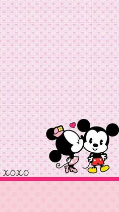 mickey and minnie mouse wallpaper with hearts on the back ground for valentine's day