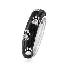 Belle Etoile "Paw Prints" Black Enamel Ring, Cubic Zirconia Accents. Size 9. Designed to enhance the lifestyle of the modern woman, the dazzling Belle Etoile selection of exquisite jewelry reflects the latest European fashion trends. Belle Etoile jewelry brings high-quality craftsmanship and beautiful designs to the reality show called 'life'. Perfect for animal lovers, the "Paw Prints" collection symbolizes how pets leave their paw prints on our hearts. This black enamel ring features sterling Fine Jewelery, Enamel Ring, The Lifestyle, Paw Prints, Exquisite Jewelry, Animal Lovers, Reality Show, Black Enamel, European Fashion