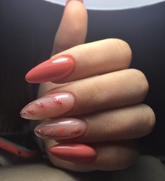 Fall Almond Nails, Burgundy And Orange, Teen Nails, Perfect Manicure, Work Nails, Almond Nails Designs, Almond Acrylic Nails