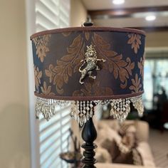 a lamp that is on top of a table