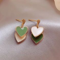 Korean Earrings, Asymmetrical Earrings, Hollow Heart, Heart Dangle Earrings, Heart Drop Earrings, Trendy Earrings, Double Heart, Accessories Jewelry Earrings, Girls Earrings