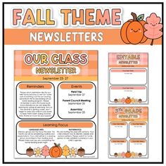 an orange and white fall theme newspaper