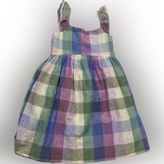 Pastel Plaid Dress Size L (10) Pink Liner Side Zipper Sleeveless Green Sleeveless Dress For Summer Dress-up, Multicolor Sleeveless Dress For Summer Playtime, Purple Sleeveless Dress For Spring Dress-up, Playful Multicolor Cotton Sleeveless Dress, Playful Multicolor Sleeveless Cotton Dress, Multicolor Sleeveless Sundress For Playdate, Playful Sleeveless Sundress For Play, Multicolor Sleeveless Sundress For Babies, Multicolor Sleeveless Sundress For Play