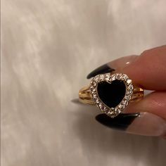 Brand New! Perfect For Valentine’s! Black Heart Ring For Valentine's Day, Black Heart Ring, 7 Rings, Ring Color, Black Heart, Womens Jewelry Rings, Heart Ring, Gift Ideas, Size 7