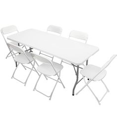 PRICES MAY VARY. PICNIC COMBO SET: 6 feet table and chairs set, cost-effective combo comes with 1 long table and 6 folding chairs, capacity up to 6 people DURABLE CONSTRUCTION: Both table and chairs tops are crafted anti-scratch and weather resistant, thicker and heavy-duty steel frame ensure the lifetime of our table and chairs. Locking system of table double secures the stability and your safety MULTI-FUNCTIONAL : Perfect choice for either indoor or outdoor, can be used as dining table set for Picnic Event, Plastic Folding Table, White Folding Chairs, Portable Picnic Table, Beer Table, Picnic Table Bench, Folding Picnic Table, Folding Chairs, Plastic Tables