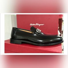 Salvatore Ferragamo New With Original Box Multiple Sizes Style Ree Color Black Italian Loafers, Salvatore Ferragamo Men, Ferragamo Men, Bit Loafers, Leather Loafer Shoes, Moccasins Mens, Driving Moccasins, Black Dress Shoes, Light Brown Leather