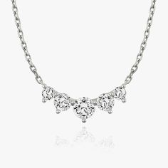 Shop the Three Stone or Five Stone Arc Necklace for celebratory style. Explore fine jewelry necklaces. Curved Bar Necklace, Jewellery Showroom, Accessories Jewelry Necklace, Gold Set, Fine Jewellery Necklace, Three Stone, Bar Necklace, Diamond Shapes, Diamond Engagement