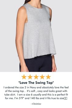 I ordered the size 2 in Navy and absolutely love the feel of the swing top . It’s soft , cozy and looks great with tube skirt. I am a size 6 usually and this is a perfect fit for me. I’m 5’9” and 140 lbs and it fits true to size💙💙 Travel Wear, Tube Skirt, Elevated Basics, Sustainable Clothing, Luxury Outfits, Outerwear Women, Best Sellers, Sustainable Fashion, Women's Accessories