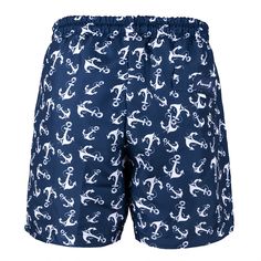 Anemoss Anchors Men Swim Trunk is made of 100% polyester. This mens swimsuit has an elastic waistband with a drawstring to adjust the tightness according to your waist. It features a comfortable mesh liner for breathability and draining holes so they can quickly become lightweight once you get out of the water. There are 2 side-seam pockets and 1 back welt pocket to hold your essentials. The length of this beach short is 43 cm. Its shorter above-knee design provides easier movement. Anemoss Collection brand specializes in marine style on lightweight, breathable fabrics. This mens swimwear has anchors design with marine inspired colors and a proper finish. It is machine washable and offer quick-drying properties, which are ideal for a fast and active lifestyle. It's available in sizes S to Nylon Swim Trunks With Drawstring For Swimming, Summer Beach Swim Trunks With Functional Drawstring, Beachwear Swim Trunks With Functional Drawstring, Summer Nylon Swim Trunks With Drawstring, Beachwear Swim Trunks With Drawstring For Sports, Nylon Swimwear With Functional Drawstring For Beach, Sports Swimwear With Drawstring For Summer, Functional Drawstring Swim Trunks For Beachwear, White Beachwear Swimwear For Outdoor