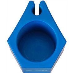 a blue plastic cup holder on a white background