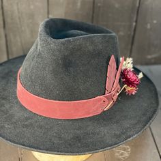 Made To Order. Any Size Any Color. Any Style. Hatbands Are Cut From Hides. Flowers Are Spiced From Local Flower Farmers. See Our Instagram Or Website For More Info. White Beach Hat, Boho Hats, Brown Fedora, Black Fedora Hat, Tea Hats, Twisted Tea, Christmas Beanie, Handmade Hats, Pom Pom Beanie Hat