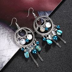 * Size -> 2.8" X 1.4" * Material -> Alloy, Plastic My Bundle Deal! { Get 15% Off W/ 3+ Items } ->Plus, Receive A Free Gift >>Offer Friendly Closet<< >{ All Fair Values Accepted }< Blue Metal Beaded Earrings With Colorful Beads, Blue Earrings With Colorful Metal Beads, Blue Metal Beaded Drop Earrings, Blue Metal Beaded Earrings, Blue Beaded Metal Earrings, Blue Metal Beaded Earrings For Party, Blue Metal Beaded Dangle Earrings, Blue Metal Beaded Earrings For Pierced Ears, Blue Metal Earrings With Dangling Beads