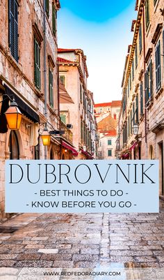 cobblestone street with the words dubrownikk best things to do know before you go