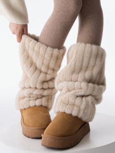 The price is for a pair of leg warmers only, others are not included. Garment Size SizeFree SizeFull Length40 Cute Fluffy Boots, Trendy Mid-calf Winter Bottoms, Trendy Mid-calf Bottoms For Winter, Cozy Beige Bottoms For Winter, Cozy Beige Winter Bottoms, One Size Beige Leg Warmers For Winter, Trendy Winter Leg Warmers, Trendy Soft Leg Warmers For Winter, Cozy Thick Leg Warmers For Winter