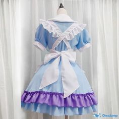 OrcaJump - Maid costume soft girl bow Lolita dress Alice role-playing clothes - Final Sale Princesscore Dresses For Cosplay Events, Princess Style Dresses With Ruffles For Cosplay, Princesscore Cosplay Dress With Ruffles, Cosplay Princesscore Dresses With Ruffles, Princesscore Ruffle Dresses For Cosplay, Princesscore Dresses With Ruffles For Cosplay, Cute Fitted Cosplay Dresses, White Short Sleeve Dress For Cosplay, Princesscore Costume Dresses For Cosplay Events