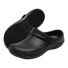 PRICES MAY VARY. Professional Slip Resistant Chef Shoes - The sole is made of rubber material and anti-slip pattern design, which maximizes the slip resistance of the shoes. Makes you safely and improve efficiency on work. Waterproof & Oil Proof - The work shoe upper is made of eco-friendly EVA material, which is waterproof and oil-proof, also easy to clean and dry. With enclosed designed can protect your feet from being injuried. Not Tired for Long Work Hours - The thicken and soft sole provide Nursing Work, Chef Shoes, Work Shoe, Rubber Material, Food Service, Work Shoes, Strap Heels, Nursing, Clogs