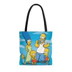 "🔥 The Simpsons are back and thriving in this new year since everything has been much better lately. Now you can grab this \"Simpsons Tote Bag\" as a gift for a friend or to carry your stuff around in style ! Add to cart, and snag one of these bad boys today and thank you very much from Simpsons. ✔ 100% Polyester ✔ Boxed corners ✔ Black cotton handles ✔ NB! Size tolerance 0.75\" (1.9 cm)) ✔ With non-woven laminate inside ✔ Black inner stitching, transparent thread on hems. ✔ Assembled in the USA          Small      Medium  Large Height, in13.0016.0018.00 Length, in12.0015.0017.00 Width, in          3.46  3.46         3.46 Handle height, in14.0014.0014.00 Handle width, in1.001.001.00 ⭐ Thank you for visiting the Mystic Shop and have a great day !" Trendy Travel Bag With Cartoon Print, Cartoon Style Large Capacity Bag For Travel, Blue Cartoon Bag For Everyday Use, Cartoon Style Blue Bag For Everyday Use, Rectangular Bags With Cartoon Print For Daily Use, Cartoon Style Rectangular Travel Bags, Cartoon Character Print Bags For Everyday Use, Trendy Bags With Cartoon Print For Daily Use, Trendy Cartoon Print Bags For Daily Use