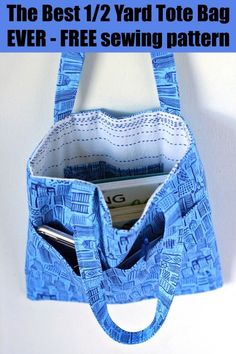 the best 12 yard tote bag ever - free sewing pattern