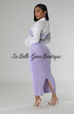 Elevate your style with the Gina Collar Semi-Stretch Long Sleeve and High-Waisted Skirt Set. This set exudes sophistication and class, perfect for any occasion. Stand out in timeless elegance with this versatile ensemble. Unisex Outfits, Jean Romper, Lingerie For Men, Lingerie Panties, Long Jeans, Long Jumpsuits, Jean Top, Short Rompers, Fashion Set