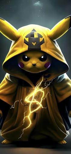 an image of a pikachu with lightning coming out of it