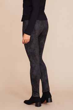 THIS ITEM IS FINAL SALE AND CANNOT BE RETURNED OR EXCHANGED. Designed to elongate and slenderize the legs, the Colby legging is a sleek take on a modern wardrobe favorite. Our sophisticated knit fabrication conveys a more polished attitude than athletic knits, making this the more refined version of your go-to "pull-on and run out the door" pant! Style #118P181 DETAILS Pull on with covered elastic waistband Seaming up front and back of legs Very stretchy Wrinkle resistant CONTENT + CARE 78% Poly Stretch Pants For Winter Workwear, Winter Stretch Elastane Bottoms, Winter Stretch Ankle-length Bottoms, Fitted Elastane Leggings For Fall, Stretch Bottoms For Winter Workwear, Stretch Ankle-length Winter Pants, Stretch Elastane Tights For Fall, Fitted Elastane Bottoms For Winter, Stretch Ankle-length Pants For Winter