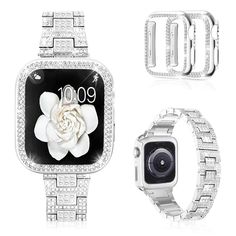 PRICES MAY VARY. Compatible with Apple Watch Series 10 (46mm); [iWATCH NOT INCLUDED]. Suitable for 5.5-8.1 inch wrists Pretty Design: Set with eye-catching bling crystal, metal band will make your watch receive many compliments, as well match up the same attractive bling watch case, which is the best choice for watch decoration and protection. The two kinds of PC cover makes your watch look luxury and attractive(This case just protect 4 Edges, Not includes screen protector) Band Material: Made o Bling Watch, Ultra Series, Pc Case, 38mm Apple Watch Band, Metal Band, Pretty Design, Design Set, Apple Watch Band, Metal Material