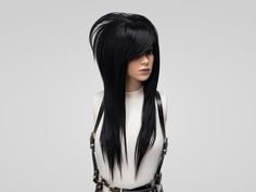 Emo Scene Wig Jet Black - Alternative Goth Wig, Long Layered with Side Bangs, Heat Resistant Synthetic Hair Products Informations * Cap Size: Average (54-56cm), with elastic and an adjustable hook. Custom sizing is * available upon request. * Unisex - Size of the wig is adjustable and suitable for different head size, style is suitable for man and woman. * Premium quality heat resistant synthetic hair, can style with the electrical tool that has heat control. (under 180o) * Around 150 Density wi Goth Wig, Jet Black Wig, Wig Side Part, Scene Wig, Bang Wig, Kids Wigs, Professional Hairstylist, Scene Kids, Black Wig