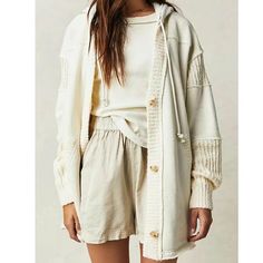 Available In Various Sizes All Items Are New With Tags Free People Outfits, People Outfits, Knit Patchwork, Normal Body, Knitted Coat, Hooded Cardigan, Patchwork Designs, Hooded Coat, Cozy Knits