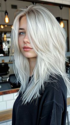 30 Blonde Hair Color Ideas That Will Make You Shine Bright in 2024 Haircuts For Girls, Hair Aesthetics, Kueez Pins, Blonde Hair Goals, Ice Blonde Hair, Platinum Blonde Hair Color, Blonde Hair Color Ideas