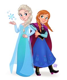 two frozen princesses standing next to each other