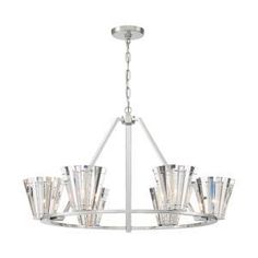 Eurofase - 38866-012 - Six Light Chandelier - Ricca - Chrome Eurofase Lighting, Deco Luminaire, Ring Chandelier, Chrome Chandeliers, Types Of Crystals, 3 Light Chandelier, Mini Chandelier, Crystal Prisms, Incandescent Lighting