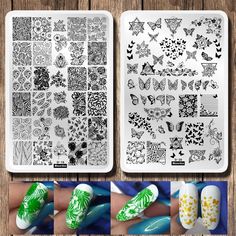 PRICES MAY VARY. 【FASHION DESIGN】 The Nail Templates Image Plates Have Different Beautiful Patterns , You Can Choose Any Nail Plate To Make Good Nail Design With Stamper What You Want. 【MULTIPLE APPLICATION】 Suitable For Both Beginners And Experienced Ones, Great For Nail Polish, Uv Gel, Artificial & Acrylic Nails, Etc. Also A Best Gift For Girlfriend, Mother, Daughter. 【STIR YOUR CREATIVITY】Get Creative With Your Favorite Nail Design Again And Again With These Reusable Stamping Plates! Pair Wit Nail Templates, Rose Pattern Design, Geometric Accessories, Stamping Nail Polish, Special Nails, Nail Art Stamping Plates, Nail Art At Home, Butterfly Stamp, Steel Nails