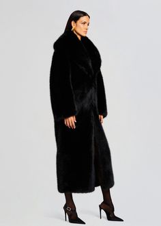 Averie Faux Fur Coat Elegant Fluffy Winter Outerwear, Luxury Faux Fur Outerwear With Fur Trim, Luxury Outerwear With Faux Fur Trim, Classic Faux Fur Coat With Fur Trim, Luxury Faux Fur Outerwear In Mink Color, Luxury Fluffy Faux Fur Outerwear, Elegant Faux Fur Outerwear, Elegant Outerwear With Faux Fur, Solid Color Faux Fur Long Coat